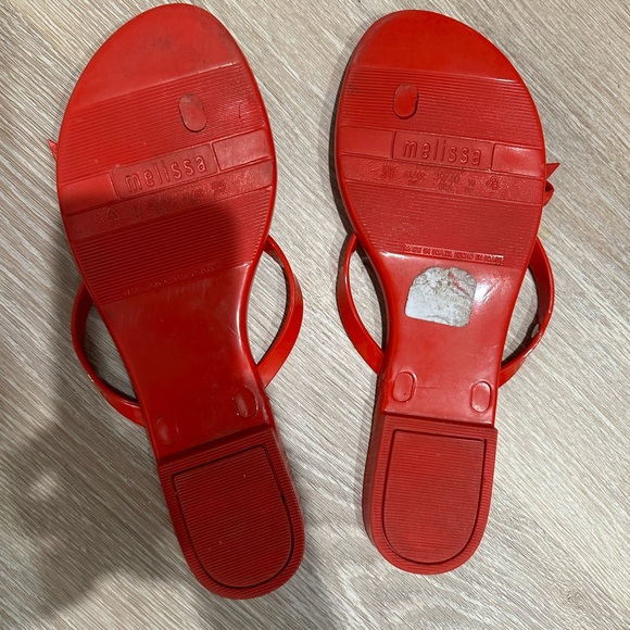 Melissa red bow flip flops - Picture 8 of 9